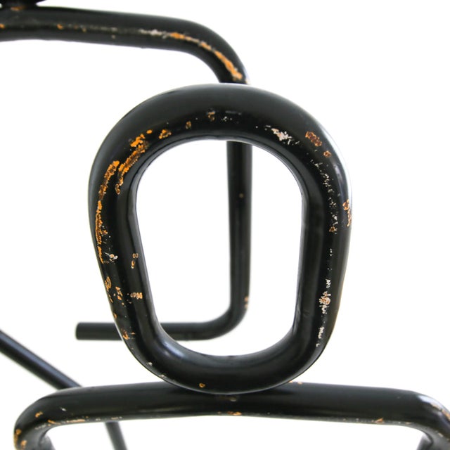 Metal Postmodern Coat Rack in Black C. 1980's For Sale - Image 7 of 9