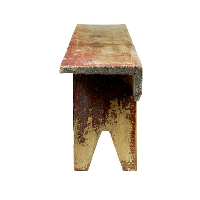 Wood Swedish Painted Pine Kitchen Bench, 1880s For Sale - Image 7 of 8