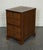 Vintage Oak Office Filling Cabinet with Two Drawers& Brown Leather Top For Sale - Image 3 of 15