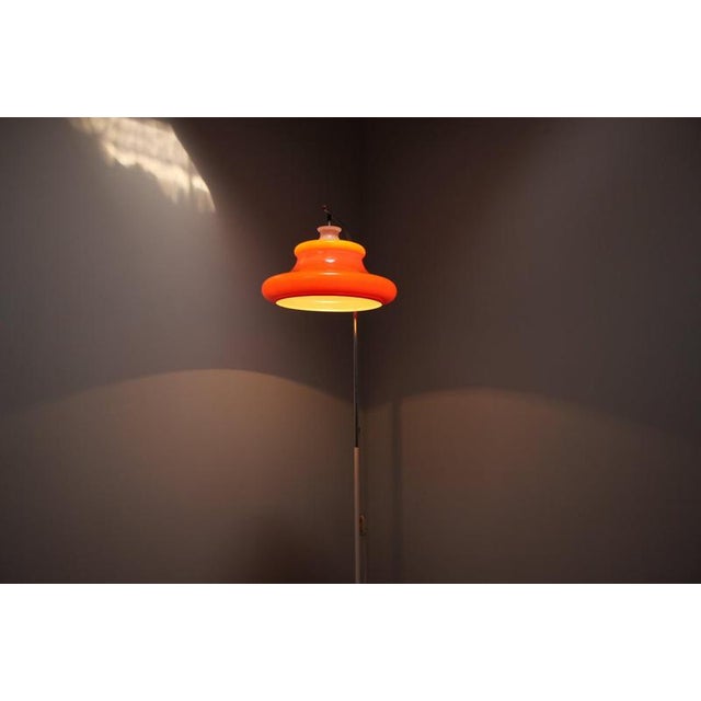 Vintage Hungarian Space Age Orange Plastic and Chrome Floor Lamp, 1970s For Sale - Image 10 of 14