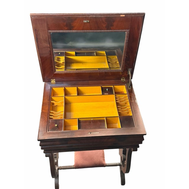 Antique Flaming Mahogany Sewing Stand For Sale In New York - Image 6 of 12