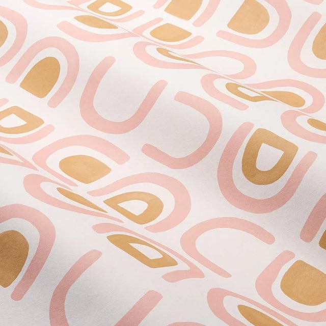 Schumacher Sample - Schumacher X Hadiya Williams Threshold Wallpaper in Salt & Ochre For Sale - Image 4 of 4