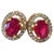 Gemstone Bochic "Orient" Diamond & Ruby Stud Earrings Set In 18K Gold & Silver For Sale - Image 7 of 18
