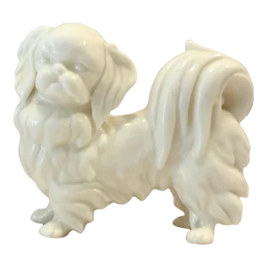 White Porcelain Pekinese Figurine