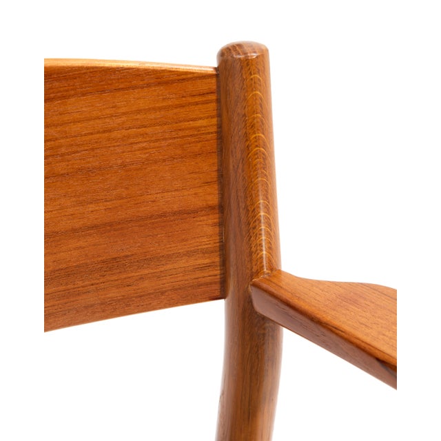 Børge Mogensen Danish Dining Arm Chair Restored Mid Century Søborg Møbler For Sale - Image 11 of 12