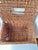Wood Vintage English Wicker Lidded Storage Basket Side Table For Sale - Image 7 of 8