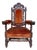 19th Century French Carved Walnut Throne Chair, 1890s For Sale