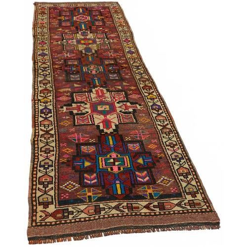 Textile Red Bohemian Runner Rug For Sale - Image 7 of 7