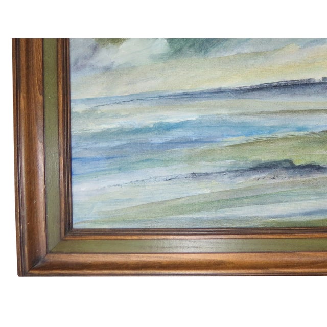 Wood Vintage Jef Gunn Framed Oil on Canvas - Seascape For Sale - Image 7 of 10