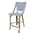 Bistro Counter Chair, White & Navy Blue, Rattan For Sale