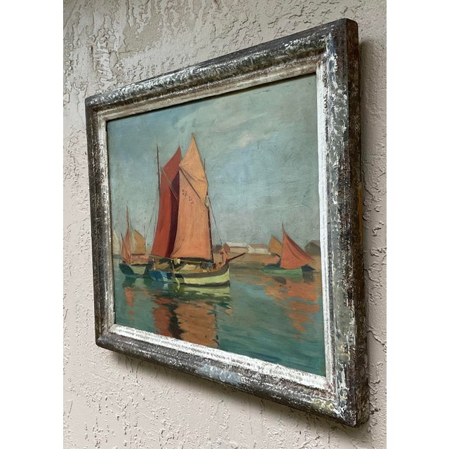 1930s Early 20th Century French Impressionist Harbor Painting / Lucien Lefebvre\-Foine For Sale - Image 5 of 17