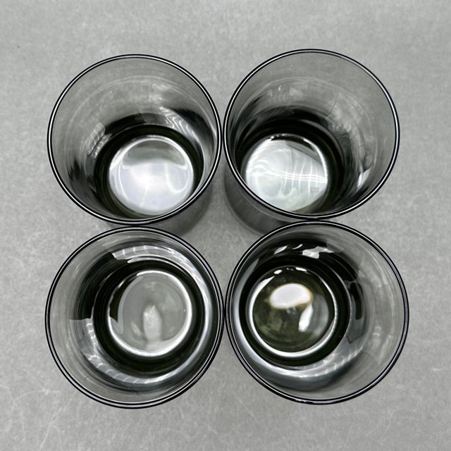 Vintage MCM Smoke Gray Juice Glasses. Set of 4. For Sale - Image 9 of 10