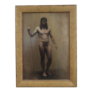 Florence Academy of Art Academic Male Figure Study Oil Painting Signed Vios For Sale