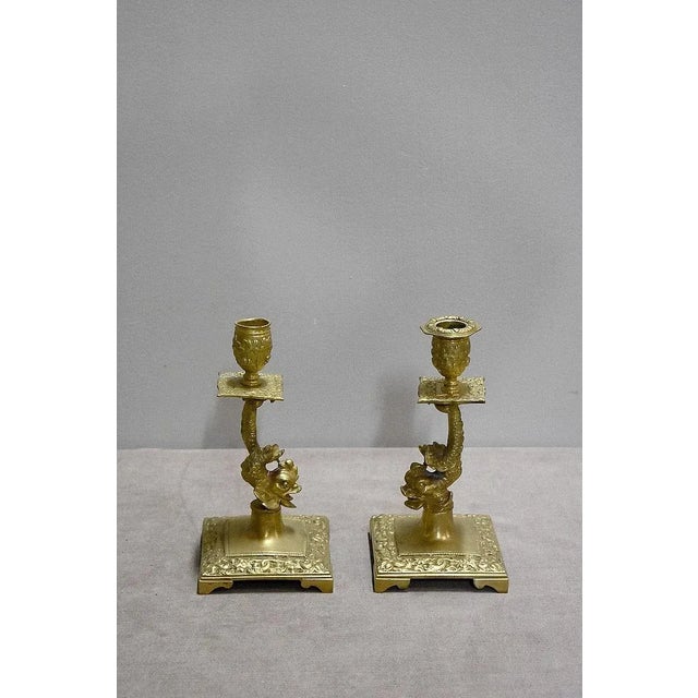 Bronze Candleholders, Set of 2 For Sale - Image 6 of 11