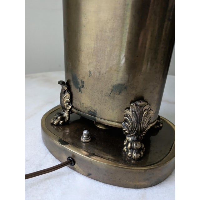 Metal Mid Century French Empire Aged Brass Footed Table Lamps by Frederick Cooper For Sale - Image 7 of 9