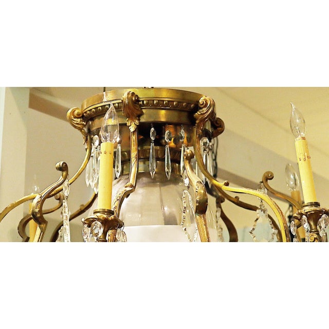 1900 - 1909 1900s French Art Nouveau Bronze Dore' Chandelier For Sale - Image 5 of 9