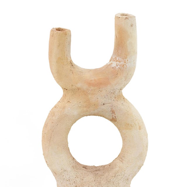 Unglazed Terracotta Sculptural Vase | One of a Kind For Sale - Image 4 of 10