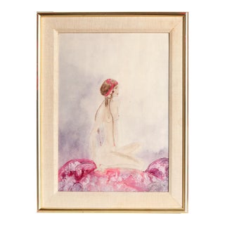 Female Nude in Pink, Annie Minassian Print For Sale