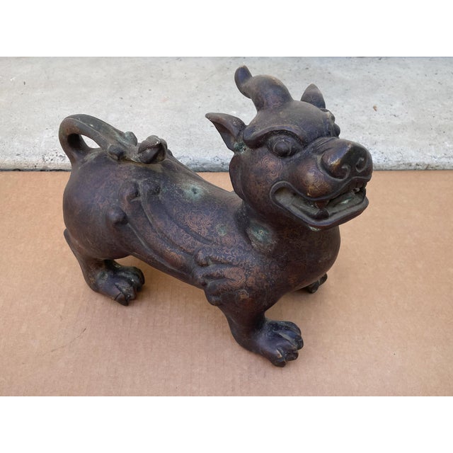 Asian Bronze Guardian Lion or Foo Dog For Sale - Image 3 of 14