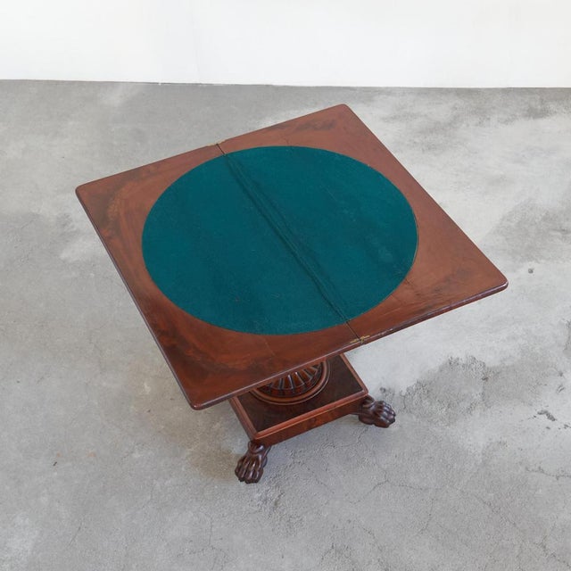 Antique Folding Pedestal Card Table, 19th Century For Sale - Image 3 of 15