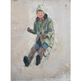 Children Portraits Children Oil Painting Original Socialist Realism Art Ukrainian Artist Sokolovsky G. 1970s For Sale