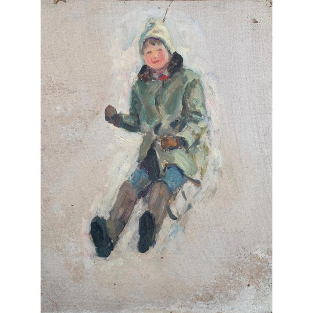 Children Portraits Children Oil Painting Original Socialist Realism Art Ukrainian Artist Sokolovsky G. 1970s For Sale