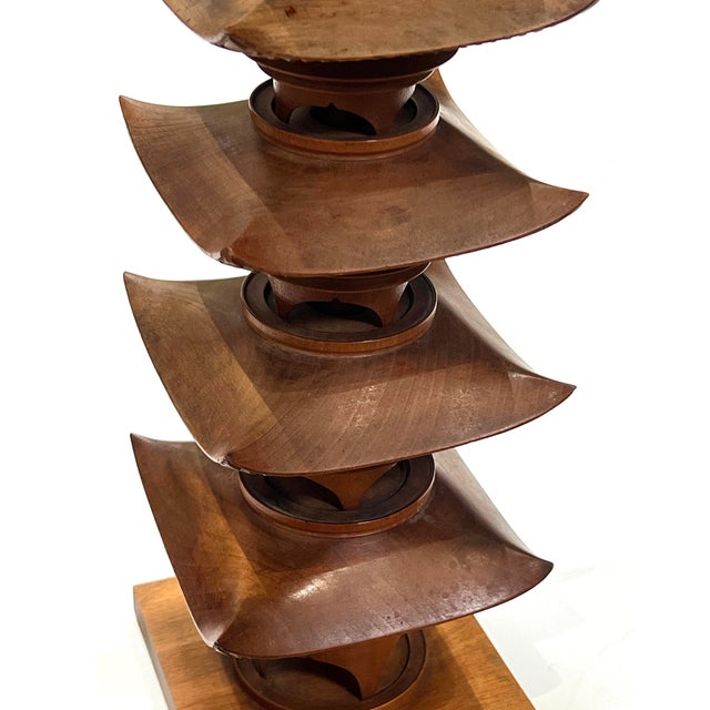 1940s Japanese Showa Period Teak Model of a Pagoda For Sale - Image 5 of 6