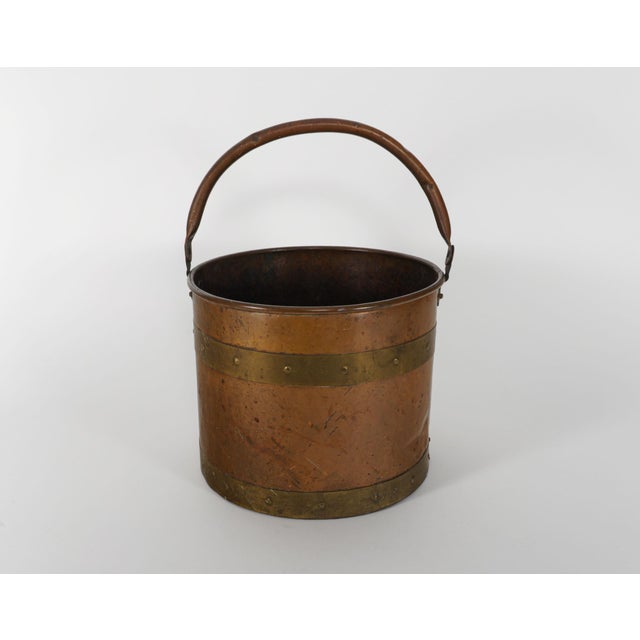 1920s Antique British Arts & Crafts Copper & Brass Log Bucket or Basket, 1920s For Sale - Image 5 of 5