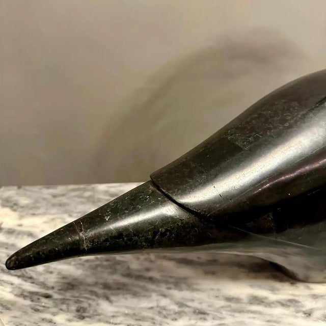 Black Large Black Marble Swan from Maitland Smith, 1980s For Sale - Image 8 of 9