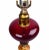 Murano Glass Sommerso Italian Brass and Glass Table Lamp With Shade For Sale - Image 4 of 10
