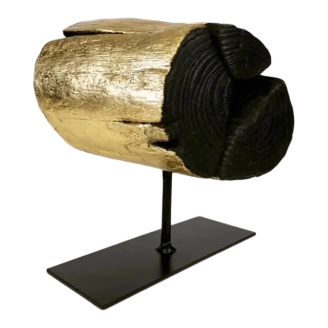 Lake Erie Driftwood Table Sculpture "Wrapped in Gold" For Sale