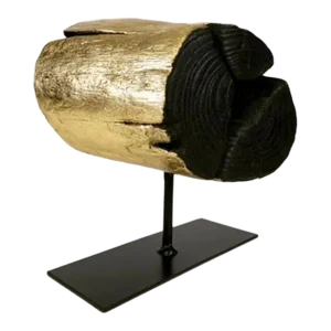 Lake Erie Driftwood Table Sculpture "Wrapped in Gold"
