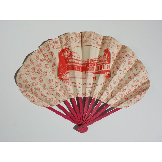 Art Deco Belle Epoque Hand Fans with Casino Advertising Graphic, Paris, France, Early 1900s, Set of 4 For Sale - Image 6 of 12