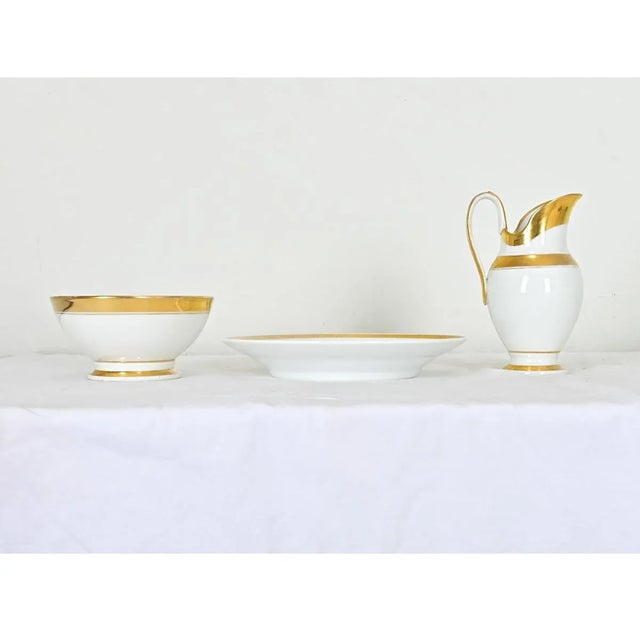 Metal French 19th Century Old Paris Porcelain Bowls & Pitcher - Set of 3 For Sale - Image 7 of 7