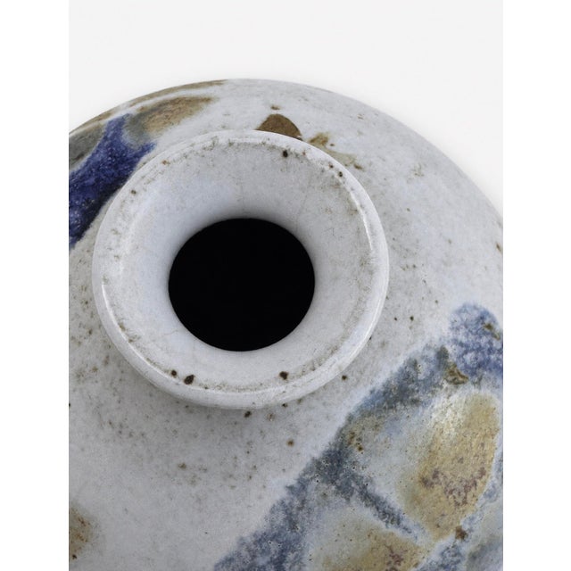 Blue Kravec Studios Abstract Stoneware Vase For Sale - Image 8 of 8