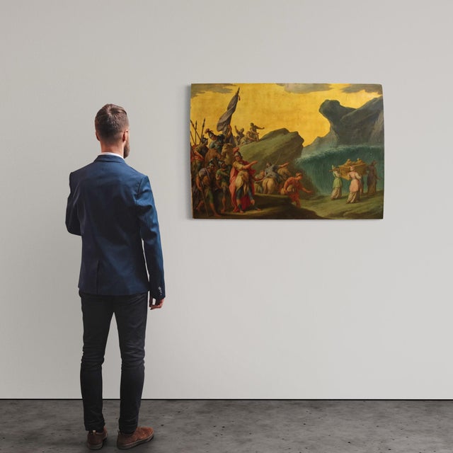 An important Italian painting from the second half of the 18th century. This painting oil on panel depicts the famous...