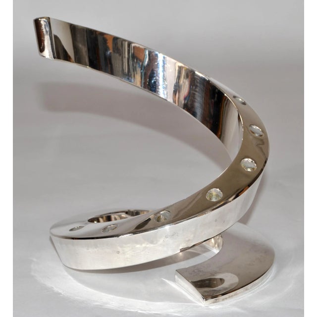 Dansk Designs Japan Silver-Plated Spiral Tapered Candlesticks, Candle Holder. Sculptural silver plated coiled candleholder...