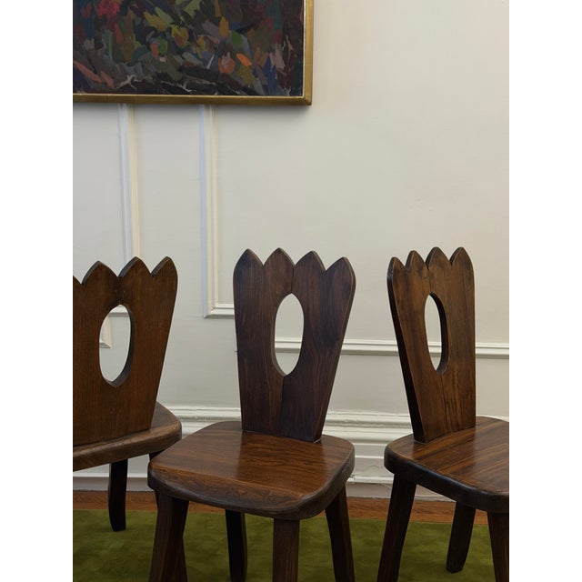 Brutalist Set of Four Mid 20th Century Olavi Hanninen Atributed Crown Chairs For Sale - Image 3 of 11