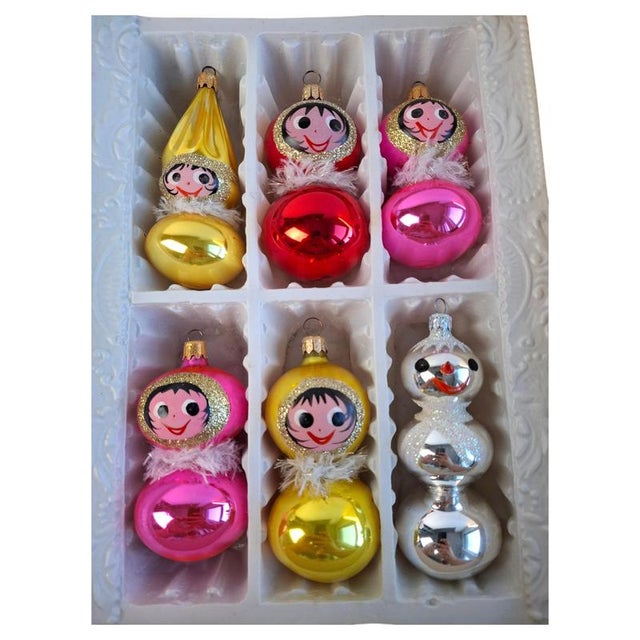 Vintage Czechoslovak Glass Christmas Ornaments, 1960, Set of 6 For Sale - Image 17 of 17