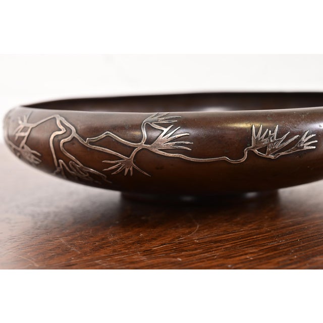 Early 20th Century Heintz Arts & Crafts Sterling Silver on Bronze Footed Bowl For Sale - Image 5 of 9