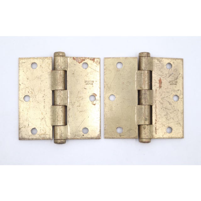 These door hinges are made of polished brass steel with flat tips, five knuckles, and a template hole pattern. Made by...