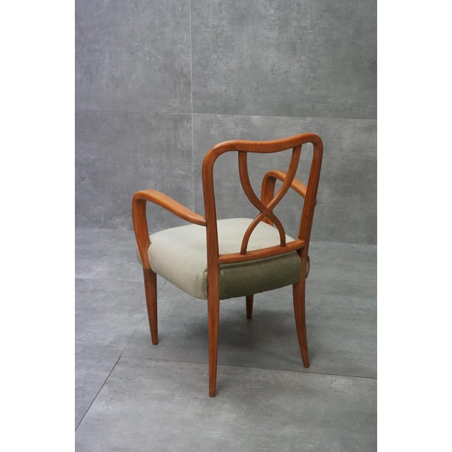 Armchair in Wood and Velvet, 1940s For Sale - Image 6 of 7