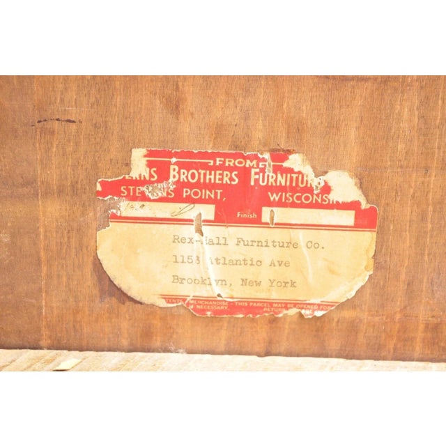 Vintage Mid Century Modern Art Deco Walnut Full Size Bed Frame by Joerns Bros For Sale - Image 10 of 10