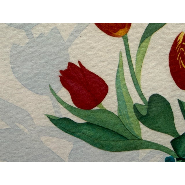 Red Sally Baker Red Tulips in Vase I/P Artwork, Signed For Sale - Image 8 of 12