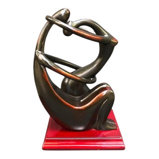 Shurie Green 90s Abstract Wood Lovers Sculpture For Sale