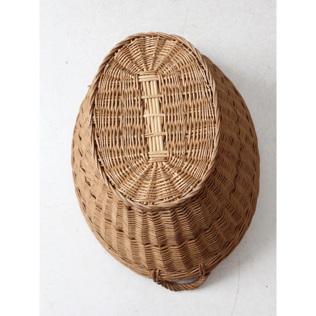 Antique Wicker Laundry Basket For Sale - Image 11 of 12