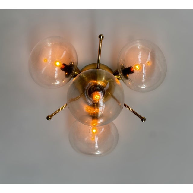 Transparent Orchidea Polished Brass Clear Pebble Flush Mount by Fabio LTD For Sale - Image 8 of 9