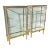 Pair of Antique Early 20th Century French Double-Sided Solid Brass and Glass Display Cabinets For Sale