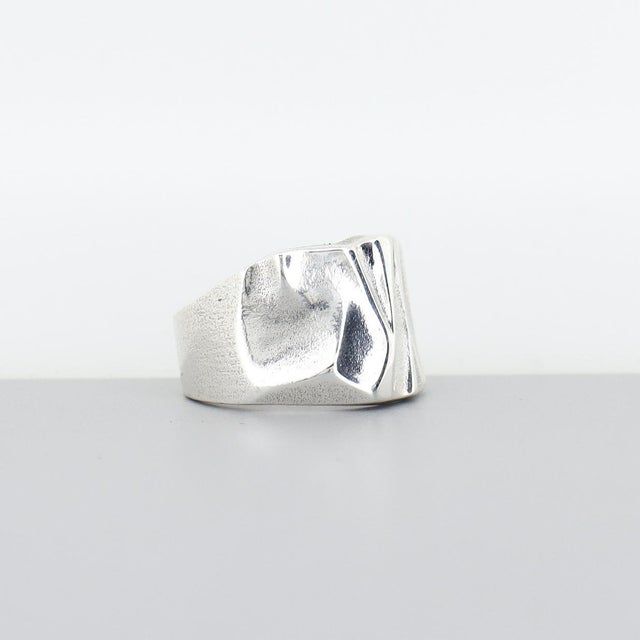 Late 20th Century Vintage Lapponia Sterling Silver Modernist Ring For Sale - Image 5 of 10