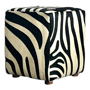 Vintage Boho Zebra Ottoman